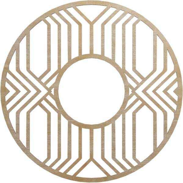 Ekena Millwork Empire Wood Fretwork Pierced Ceiling Medallion, Birch, 26"OD x 9 1/2"ID x 3/8"T CMWP26X26X0375EPBI - main